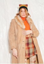 Vintage Penny Lane Coat 70s Shearling Suede Leather Jacket