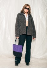 Vintage Teddy Coat Y2K Fluffy Jacket in Grey