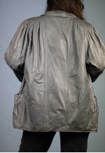 Vintage Blazer Leather Jacket in Grey L
