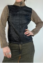 Vintage Y2k Knit Quilted Jacket Utility Double Zip Jumper